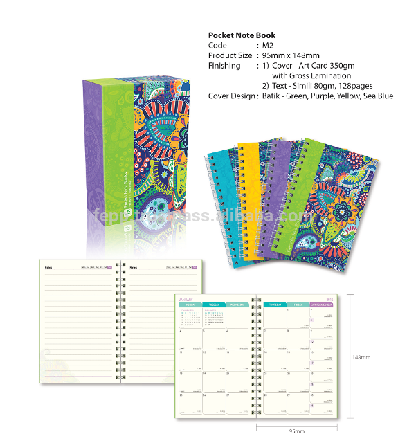 Batik Design 95mm x 148mm Pocket Note Book